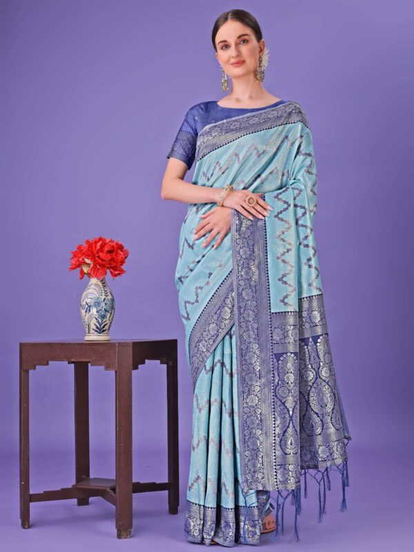 PLAZZO VOL 3 Lichi Silk wholesale saree - Image 4