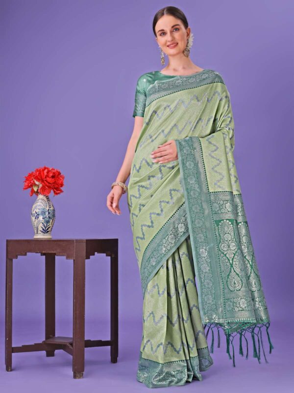 PLAZZO VOL 3 Lichi Silk wholesale saree - Image 5