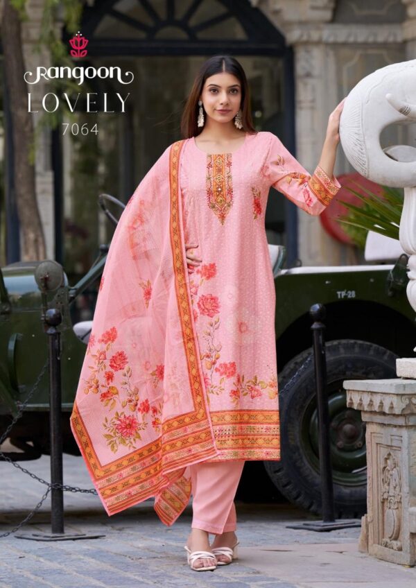 rangoon lovely series 7061-7064 cotton chiffly work wholesale suit - Image 3