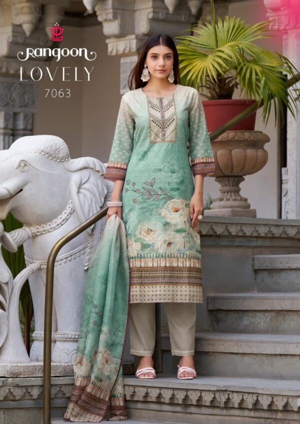 rangoon lovely series 7061-7064 cotton chiffly work wholesale suit - Image 4