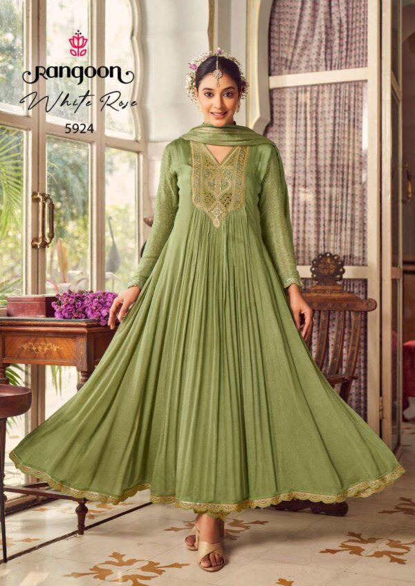 rangoon whiterose series 5921-5924 chinon readymade suit - Image 4