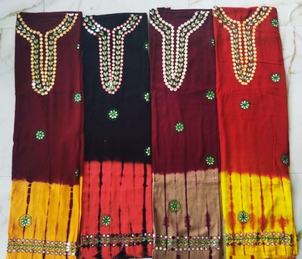 Rayon Hota Patti Work Dress Material - Image 4