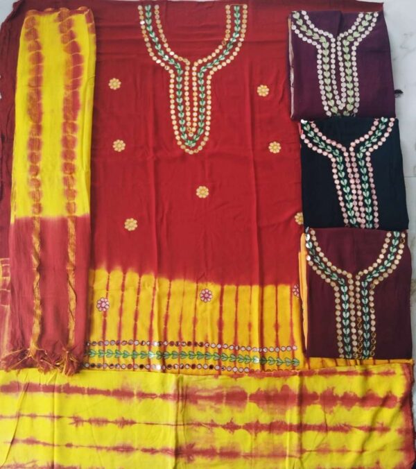 Rayon Hota Patti Work Dress Material - Image 7