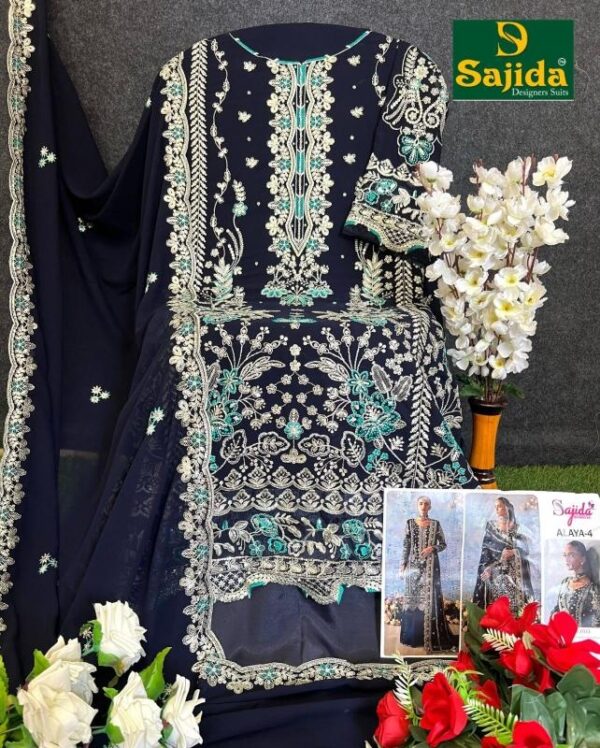 sajida designer alaya vol 4 series 1033-1035 FOX GEORGETTE wholesale suit - Image 6