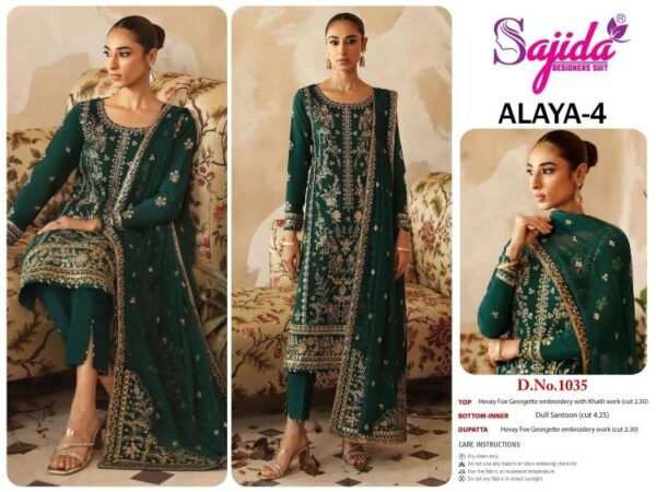 sajida designer alaya vol 4 series 1033-1035 FOX GEORGETTE wholesale suit - Image 7