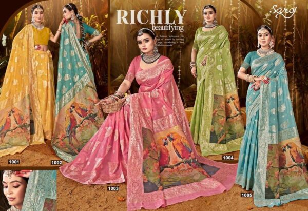 Saroj Beauty plus vol-2 series 1001-1005 soft cotton silk wholesale saree - Image 2