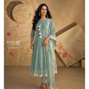 SAYURI DESIGNER GHAZAL SERIES 5552 TO 5554 SILK PARTY WEAR  READYMADE SALWAR KAMEEZ IN SURAT