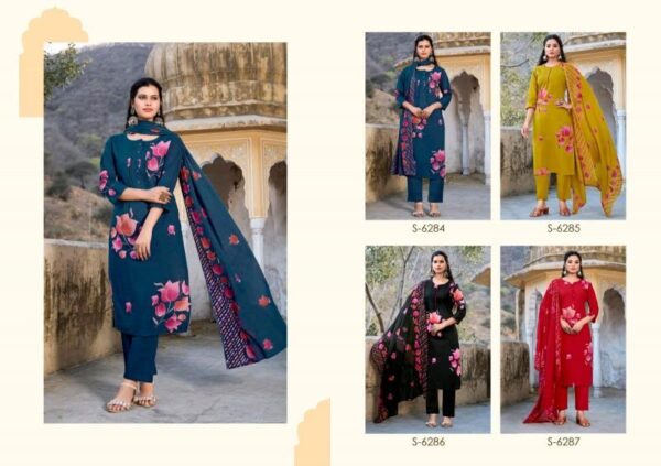 sbs fashion preesha series 6284-6287 camric cotton wholesale suit - Image 3