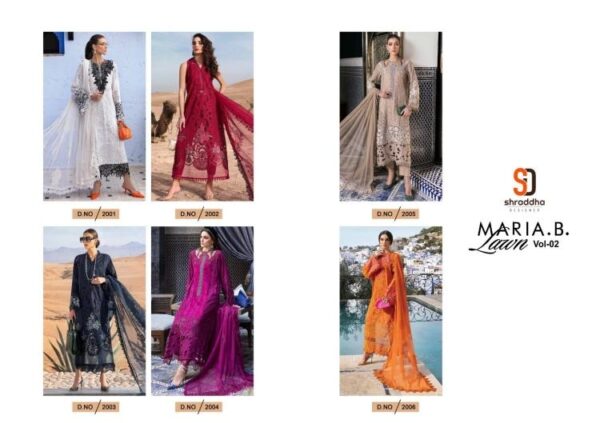 shraddha maria b lawn vol 2 series 2001-2006 model wholesale suit - Image 3