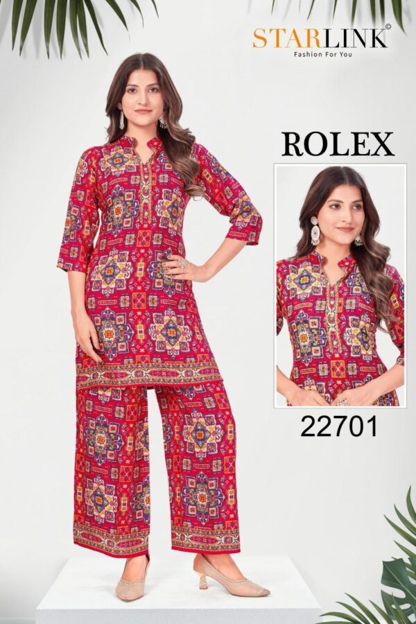 starlink rolex series 22701-22713 rayon kurti with bottom - Image 2