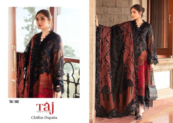 Taj Creations 592 Pure Cotton Print wholesale suit - Image 2