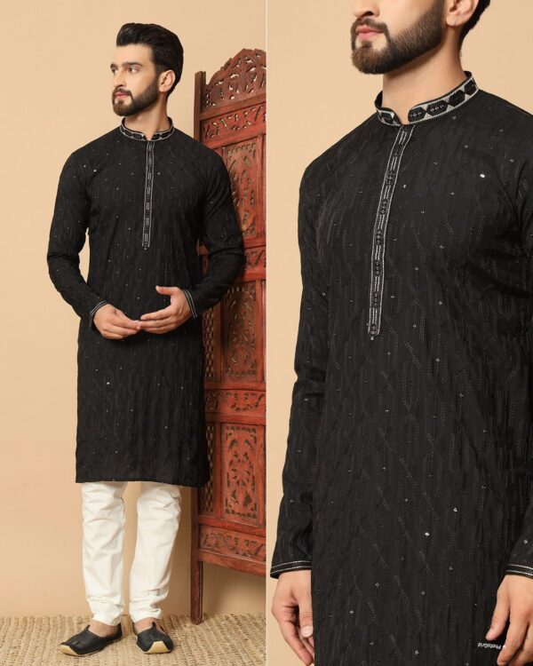 Utsav 7.0 Premium Silk With Embroidery sequins work all over kurta - Image 2