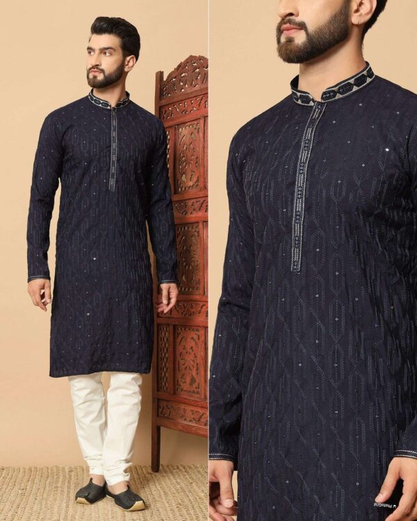 Utsav 7.0 Premium Silk With Embroidery sequins work all over kurta - Image 6