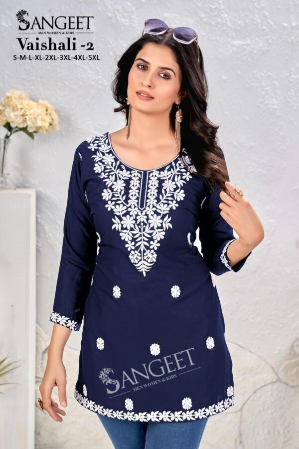 vaishali vol 2 series 1001-1006 cotton unique colours full stitch big size short tops - Image 2