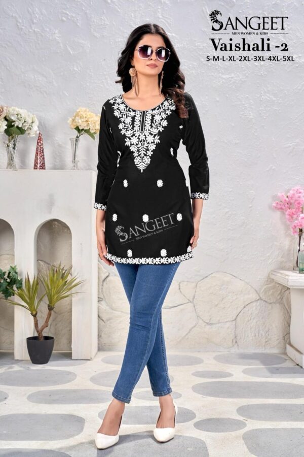 vaishali vol 2 series 1001-1006 cotton unique colours full stitch big size short tops - Image 11