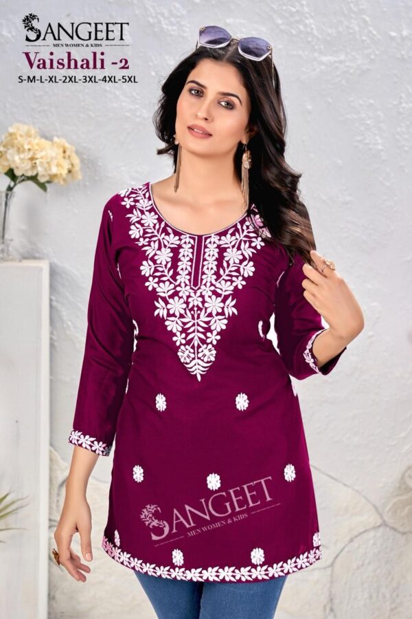 vaishali vol 2 series 1001-1006 cotton unique colours full stitch big size short tops - Image 12
