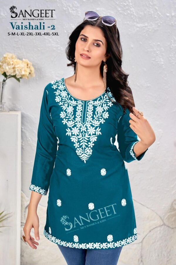 vaishali vol 2 series 1001-1006 cotton unique colours full stitch big size short tops - Image 5