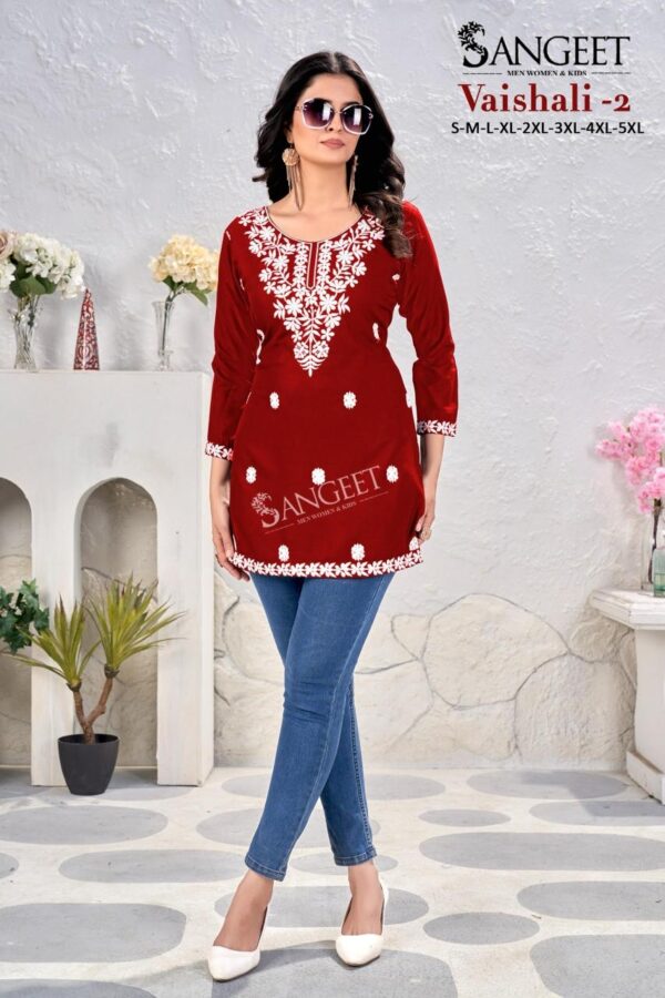 vaishali vol 2 series 1001-1006 cotton unique colours full stitch big size short tops - Image 6