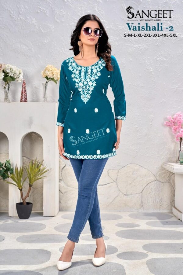 vaishali vol 2 series 1001-1006 cotton unique colours full stitch big size short tops - Image 7