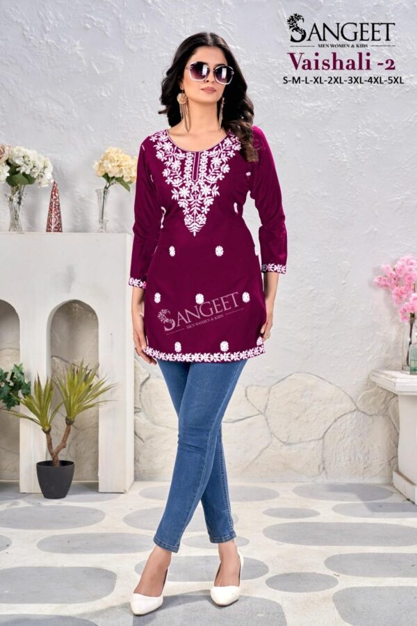 vaishali vol 2 series 1001-1006 cotton unique colours full stitch big size short tops - Image 8