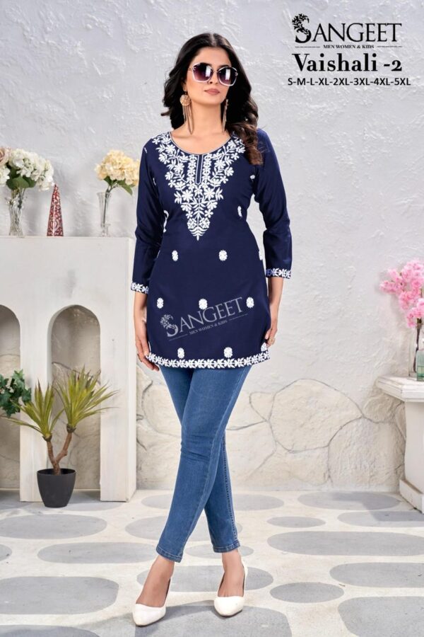 vaishali vol 2 series 1001-1006 cotton unique colours full stitch big size short tops - Image 10