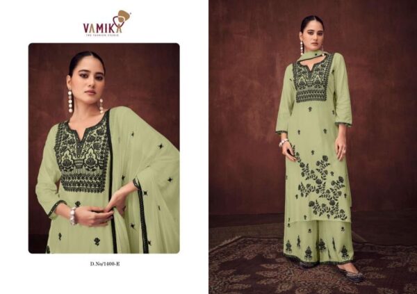 vamika mulbeery vol 2 series 1400 Hevy Viscos Reyon With Hevy Work wholesale suit - Image 4