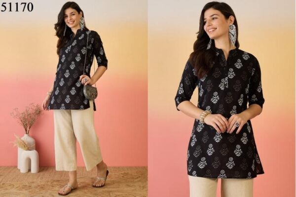 vritika series 51166-51171 cotton print readymade classic western top for girls - Image 6