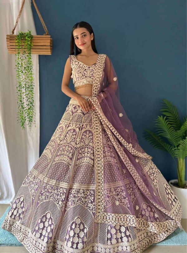 5018 unique colours net stitch lehenga unstitch blouse for womens