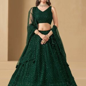 5124-Green Georgette wholesale lehenga