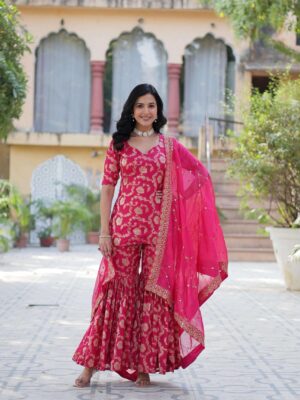 9215 viscose georgette jacquard readymade stylish plazzo kurti with dupatta supplier   9215 viscose georgette jacquard readymade stylish plazzo kurti with dupatta supplier 2025 05 16 19 3 scaled <div class="border-box scn-detl">
                     <h1 id="cat-name">9215 viscose georgette jacquard readymade stylish plazzo kurti with dupatta supplier</h1>
                     <br>
                     <p></p>
                     <br>
                     <h3>Specification :</h3>
                     <div class="tab-pane active" id="tab_default_1">
                        <table class="products_details">
                           <tbody>
						   <tr>
								<td style="width: 32%;">Product Date:</td>
								<td>16-05-2025</td>
							</tr>
                             							<tr>
								<td style="width: 32%;">Name:</td>
								<td>9215 Viscose Georgette Jacquard Readymade Stylish Plazzo Kurti With Dupatta Supplier</td>
							</tr>
																					<tr>
								<td style="width: 32%;">Cname:</td>
								<td>9215</td>
							</tr>
														<tr>
								<td style="width: 32%;">Brand:</td>
								<td></td>
							</tr>

														<tr>
								<td style="width: 32%;">Total Design:</td>
								<td>12 Pcs</td>
							</tr>
							
														<tr>
								<td style="width: 32%;">Per Piece Rate:</td>
								<td>INR 1750</td>
							</tr>
							
														<tr>
								<td style="width: 32%;">Full Catalog Rate:</td>
								<td style="font-family: 'Hind', sans-serif;">INR 21000								+ (5 % GST) + Shipping Charge
								</td>
							</tr>
							
														<tr>
								<td style="width: 32%;">Weight:</td>
								<td>12 Kg</td>
							</tr>
																					<tr>
								<td style="width: 32%;">Moq:</td>
								<td>Minimum 12 Pcs</td>
							</tr>
							
							
														<tr>
								<td style="width: 32%;">Type:</td>
								<td>Readymade Suits, Sharara Suits</td>
							</tr>
							


														<tr>
								<td style="width: 32%;">Fabric:</td>
								<td>
									Viscose Georgette								</td>
							</tr>
																																																	
							
							
														<tr>
								<td style="width: 32%;">Other Details:</td>
								<td><table>
	<tbody>
		<tr>
			<td>
			<p>💕 PREMIUM DESIGNER READYMADE TOP-GHARARA-DUPATTA COLLECTIONS. 🥰</p>

			<p>#Ghararasuit 💕💃🏻</p>

			<p>                  Code:- 9215</p>

			<p>👉🏻 KURTI:-👇🏻<br>
			👉🏻 FABRICS & Work :- Viscose Georgette Jacquard <br>
			👉🏻 SLEEVES :- Elbow Sleeves (Same As Photo)<br>
			👉🏻 LENGTH :- 29 Inch <br>
			👉🏻 LINING(Inner) :- Cotton (full Inner)<br>
			👉🏻 NECK:- Designer Neck<br>
			👉🏻 STITCHING:- Standard Stitching</p>

			<p>👉🏻 SIZE :-  Purple-M(38''), L(40''), XL(42''), XXL(44'') Maroon:L(40”),XL(42”),XXL(44”)<br>
			Pink:-XXL(44”)</p>

			<p>👉🏻 GHARARA:-👇🏻<br>
			👉🏻 FABRICS & Work :- Viscose Georgette Jacquard <br>
			👉🏻 LENGTH :- 42 Inch<br>
			👉🏻 LINING(Inner) :- Cotton (full Inner)<br>
			👉🏻 STITCHING:- Elastic Waist Standard Stitching</p>

			<p>👉🏻 DUPATTA :- 👇🏻<br>
			👉🏻 FABRIC & WORK :- Russian Silk with Sequins Embroidered work With Embroidered Lace Border<br>
			👉🏻 LENGTH :- 2.30 MTR</p>

			<p>👉🏻 Colour :- 3 (Maroon, Rani-Pink, Purple)</p>

			<p>👉🏻 Package Contains:- Top+Gharara+Dupatta</p>

			<p>👉🏻 Weight :-  0.800 KG</p>

			<p>👉🏻 Rate :- 1750/-₹</p>
			</td>
		</tr>
	</tbody>
</table>
</td>
							</tr>
																					
                           </tbody>
                        </table>
                     </div>
                  </div>