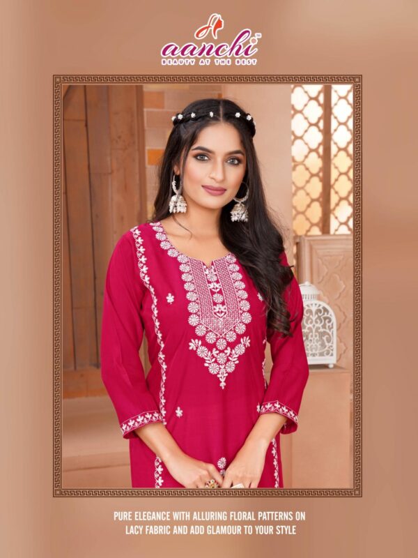 Aanchi classy series 100099-100102 roman silk wholesale kurti - Image 8