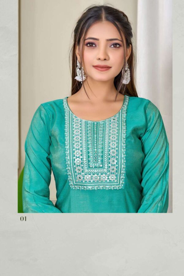 aanchi - kashmira   aanchi kashmira colors summer wear readymade short top collection wholesale surat 5 2025 05 22 12 52 22.jpg aanchi kashmira colors summer wear readymade short  top  collection wholesale surat Catalogue Name : 22nd May 2025 Name of Product : aanchi - kashmira  No of Design : 4 Piece (MOQ : 1 Set) Product Rate Per Piece : ₹ 385 / Per Piece Product Full Catalogue Rate : ₹ 1540 (GST Extra) Full Catalogue Weight : 4 KG Product Type & Size: S | M | L | XL | XXL Product Details: 
					 KASHMIRA

SHORT TOP


 FABRIC:ROMAN SHIMMER

Pattern:EMBROIDERY WORK SHORT TOP

RATE: 385/-

 Size:- S-M-L-XL-XXL