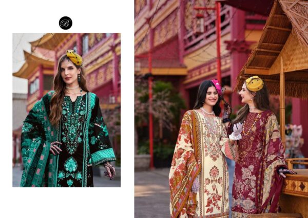belliza designer studio - naira vol-109   belliza naira vol 109 pure cotton with heavy self embroidered party wear salwar kameez wholesale surat 2 2025 05 24 14 41 24.jpg belliza naira vol-109 pure cotton with heavy self embroidered party wear salwar kameez wholesale surat Catalogue Name : 24th May 2025 Name of Product : belliza designer studio - naira vol-109  No of Design : 8 Piece (MOQ : 1 Set) Product Rate Per Piece : ₹ 575 / Per Piece Product Full Catalogue Rate : ₹ 4600 (GST Extra) Full Catalogue Weight : 8 KG Product Type & Size: unstitched Product Details: 
					 NAIRA VOL 109 BY BELLIZA
 PURE MAL MAL COTTON DUPATTA
 SELF HEAVY EMBROIDERY WORK

BelliZa DesigNer StuDio

                     presents

             NAIRA VOL-109
 premium designer collection
                 
Top 100% Pure Cotton Digital Prints with Exclusive Heavy Self Embroidery (2.50 mtrs apx)

Dupatta 100% Pure MAL MAL Cotton Dupatta Digital Print* (2.30 mtrs apx)

Bottom 100% Pure Cotton (3 mtrs apx)

Pcs: 08

Rate: 575/-
 
Book Now