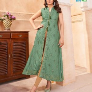 blue hills cat walk series 1001-1008 rayon center cut wholesale kurti