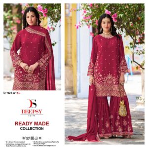 deepsy suits 923 readymade chinon ethnic pakistani plazzo kurti with dupatta
