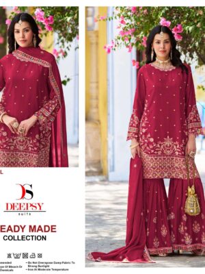 deepsy suits 923 readymade chinon ethnic pakistani plazzo kurti with dupatta
