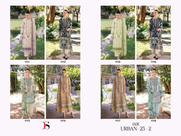 deepsy suits -  jade urban 25 vol-2   deepsy suits jade urban 25 vol 2 cotton pakistani wear embroidered salwar suits exporter surat 0 2025 05 27 15 42 13.jpg deepsy suits jade urban 25 vol-2  cotton pakistani wear embroidered salwar suits exporter surat Catalogue Name : 27th May 2025 Name of Product : deepsy suits -  jade urban 25 vol-2   No of Design : 8 Piece (MOQ : 1 Set) Product Rate Per Piece : ₹ 625 / Per Piece Product Full Catalogue Rate : ₹ 5000 (GST Extra) Full Catalogue Weight : 8 KG Product Type & Size: unstitched Product Details: 
					 Jade Urban Lawn 25-2  DEEPSY SUITS

Top - Pure cotton heavy patch embroidery 

Bot -  cotton solid 

Dup - Chiffon digital print 

Pcs: 8

Rate - 625(Chiffon dup )

Splendid Quality With Digitally Printed Fabric

Quilted Fabric Used For best quality results

READY TO SHIP
