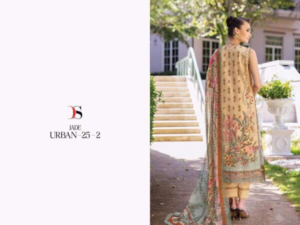 deepsy suits -  jade urban 25 vol-2   deepsy suits jade urban 25 vol 2 cotton pakistani wear embroidered salwar suits exporter surat 3 2025 05 27 15 42 14.jpg deepsy suits jade urban 25 vol-2  cotton pakistani wear embroidered salwar suits exporter surat Catalogue Name : 27th May 2025 Name of Product : deepsy suits -  jade urban 25 vol-2   No of Design : 8 Piece (MOQ : 1 Set) Product Rate Per Piece : ₹ 625 / Per Piece Product Full Catalogue Rate : ₹ 5000 (GST Extra) Full Catalogue Weight : 8 KG Product Type & Size: unstitched Product Details: 
					 Jade Urban Lawn 25-2  DEEPSY SUITS

Top - Pure cotton heavy patch embroidery 

Bot -  cotton solid 

Dup - Chiffon digital print 

Pcs: 8

Rate - 625(Chiffon dup )

Splendid Quality With Digitally Printed Fabric

Quilted Fabric Used For best quality results

READY TO SHIP