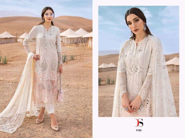 deepsy suits - maria b premium embroidered-25   deepsy suits maria b premium embroidered 25 1151 1154 series exclusive embroidered party wear unstitch salwar kameez wholesale surat 2 2025 05 26 11 35 43.jpg deepsy suits maria b premium embroidered-25 1151-1154 series exclusive embroidered party wear unstitch salwar kameez wholesale surat Catalogue Name : 26th May 2025 Name of Product : deepsy suits - maria b premium embroidered-25  No of Design : 4 Piece (MOQ : 1 Set) Product Rate Per Piece : ₹ 1220 / Per Piece Product Full Catalogue Rate : ₹ 4880 (GST Extra) Full Catalogue Weight : 4 KG Product Type & Size: unstitched Product Details: 
					 
Maria B Premium Embroidered 25by  DEEPSY SUITS

Top - Pure cotton with heavy self embroidery attached emb patches 

Bot -  cotton solid 

Dup - Chiffon print / chiffon with emb 

Pcs: 4

Rate -  1220 ( chiffon dup )
 

Splendid Quality With Digitally Printed Fabric

Quilted Fabric Used For best quality results