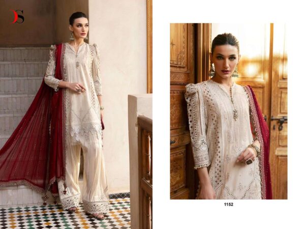 deepsy suits - maria b premium embroidered-25   deepsy suits maria b premium embroidered 25 1151 1154 series exclusive embroidered party wear unstitch salwar kameez wholesale surat 6 2025 05 26 11 35 44.jpg deepsy suits maria b premium embroidered-25 1151-1154 series exclusive embroidered party wear unstitch salwar kameez wholesale surat Catalogue Name : 26th May 2025 Name of Product : deepsy suits - maria b premium embroidered-25  No of Design : 4 Piece (MOQ : 1 Set) Product Rate Per Piece : ₹ 1220 / Per Piece Product Full Catalogue Rate : ₹ 4880 (GST Extra) Full Catalogue Weight : 4 KG Product Type & Size: unstitched Product Details: 
					 
Maria B Premium Embroidered 25by  DEEPSY SUITS

Top - Pure cotton with heavy self embroidery attached emb patches 

Bot -  cotton solid 

Dup - Chiffon print / chiffon with emb 

Pcs: 4

Rate -  1220 ( chiffon dup )
 

Splendid Quality With Digitally Printed Fabric

Quilted Fabric Used For best quality results