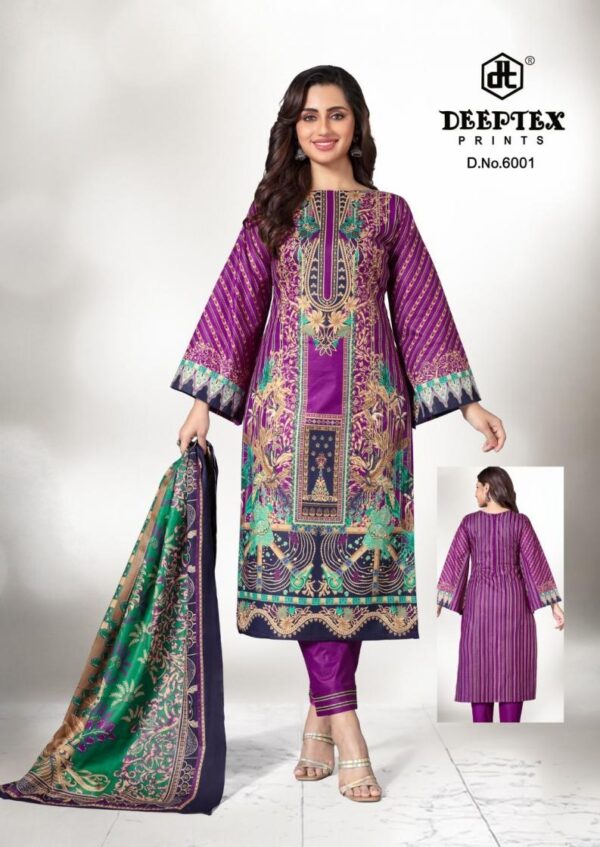deeptex prints roohi zara vol 6 series 6001-6008 cotton lawn wholesale suit - Image 2