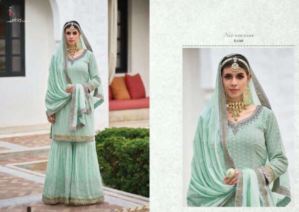 eba lifestyle - armani vol 4   eba lifestyle armani vol 4 new best designer stylish look party wear collection wholesale surat 1 2025 05 21 12 30 18.jpg eba lifestyle armani vol 4 new best designer stylish look party wear collection wholesale surat Catalogue Name : 21st May 2025 Name of Product : eba lifestyle - armani vol 4  No of Design : 1 Piece (MOQ : 1 Set) Product Rate Per Piece : ₹ 2399 / Per Piece Product Full Catalogue Rate : ₹ 2399 (GST Extra) Full Catalogue Weight : 1 KG Product Type & Size: unstitched Product Details: 
					 Hello Dear customer

 

           Now volume

            ARMANI VOL - 4

   

 

Top -  faux georgette with emboidery work with heavy fancy lace

 

Duppta- Foux Georgette emboidery work

 

Plazo - foux georgette  with  emboidery plazo  front & back work )

 

 Price - 2399/- 

    GST EXTRA 

 

 

Eba lifestyle Surat