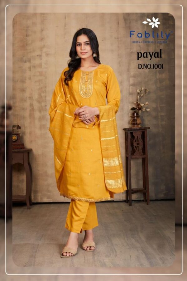 fablily payal vol 1 series 1001-1008 roman silk wholesale suit  fablily payal vol 1 series 1001-1008 roman silk wholesale suit , fablily payal vol 1 series 1001-1008 roman silk wholesale suit  surat, fablily payal vol 1 series 1001-1008 roman silk wholesale suit  new latest catalog, fablily payal vol 1 series 1001-1008 roman silk wholesale suit  wholesale surat, fablily payal vol 1 series 1001-1008 roman silk wholesale suit  single, fablily payal vol 1 series 1001-1008 roman silk wholesale suit  catalog price, fablily payal vol 1 series 1001-1008 roman silk wholesale suit  salwar suit, fablily payal vol 1 series 1001-1008 roman silk wholesale suit  dresses, fablily payal vol 1 series 1001-1008 roman silk wholesale suit  indian salwar suit, fablily payal vol 1 series 1001-1008 roman silk wholesale suit  dress material fablily payal vol 1 series 1001 1008 roman silk wholesale suit 8 2025 05 17 18 06 22 
                     fablily payal vol 1 series 1001-1008 roman silk wholesale suit 
                     
                     
                     
                     Specification :
                     
                        
                           
						   
								Product Date:
								17-05-2025
							
                             							
								Name:
								Fablily Payal Vol 1 Series 1001-1008 Roman Silk Wholesale Suit 
							
																					
								Cname:
								Payal Vol 1
							
														
								Brand:
								Fablily
							

														
								Total Design:
								8 Pcs
							
							
														
								Per Piece Rate:
								INR 745
							
							
														
								Full Catalog Rate:
								INR 5960								+ (5 % GST) + Shipping Charge
								
							
							
														
								Weight:
								8 Kg
							
																					
								Moq:
								Minimum 8 Pcs
							
							
							
														
								Type:
								Readymade Suits
							
							


														
								Fabric:
								
									Roman Silk								
							
																																																	
							
							
														
								Other Details:
								
	
		
			
			NAME:    

			 PAYAL Kurti Bottom With Dupatta Collection

			AVG. RATE :    INR 745/- 

			
			BRAND :    FABLILY
			Designs :   8
			Size :    m, l, xl, xxl, xxxl,
			Fabric :    Top: PURE ROMAN SILK And HEAVY EMBROIDERY with INNER | Bottom: pure silk with pocket and miyani | Dupatta: chanderi jacquard with sequins