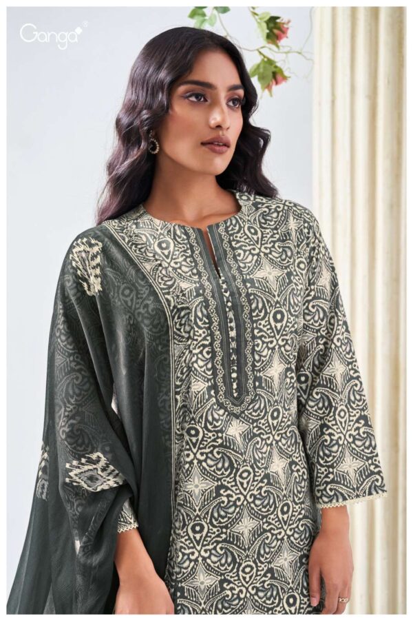 ganga - christa 3599   ganga christa 3599 cotton printed with embroidered unstitch salwar kameez wholesale surat 0 2025 05 24 16 17 18.jpg ganga christa 3599 cotton printed with embroidered unstitch salwar kameez wholesale surat Catalogue Name : 24th May 2025 Name of Product : ganga - christa 3599  No of Design : 4 Piece (MOQ : 1 Set) Product Rate Per Piece : ₹ 1325 / Per Piece Product Full Catalogue Rate : ₹ 5300 (GST Extra) Full Catalogue Weight : 4 KG Product Type & Size: unstitched Product Details: 
					 GANGA
Presents

CHRISTA 3599

TOP
PREMIUM COTTON PRINTED WITH EMBROIDERY ON NECK & DAMAN, BUTTON WORK, CROCHET LACE ON DAMAN.

воТТом
PREMIUM COTTON SOLID COLOR

DUPATTA
PREMIUM PURE CHIFFON PRINTED.

RATE:
1325/-