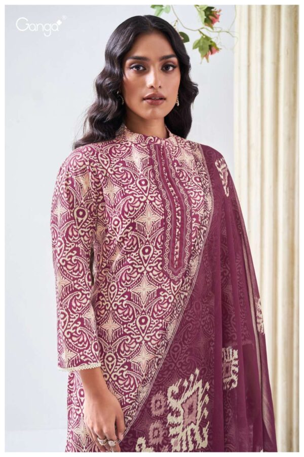 ganga - christa 3599   ganga christa 3599 cotton printed with embroidered unstitch salwar kameez wholesale surat 9 2025 05 24 16 17 19.jpg ganga christa 3599 cotton printed with embroidered unstitch salwar kameez wholesale surat Catalogue Name : 24th May 2025 Name of Product : ganga - christa 3599  No of Design : 4 Piece (MOQ : 1 Set) Product Rate Per Piece : ₹ 1325 / Per Piece Product Full Catalogue Rate : ₹ 5300 (GST Extra) Full Catalogue Weight : 4 KG Product Type & Size: unstitched Product Details: 
					 GANGA
Presents

CHRISTA 3599

TOP
PREMIUM COTTON PRINTED WITH EMBROIDERY ON NECK & DAMAN, BUTTON WORK, CROCHET LACE ON DAMAN.

воТТом
PREMIUM COTTON SOLID COLOR

DUPATTA
PREMIUM PURE CHIFFON PRINTED.

RATE:
1325/-