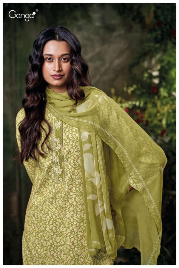 ganga - cianna 3574   ganga cianna 3574 cotton with embroidered salwar suit collection online surat 1 2025 05 31 14 51 10.jpg ganga cianna 3574 cotton with embroidered salwar suit collection online surat Catalogue Name : 31st May 2025 Name of Product : ganga - cianna 3574  No of Design : 4 Piece (MOQ : 1 Set) Product Rate Per Piece : ₹ 1235 / Per Piece Product Full Catalogue Rate : ₹ 4940 (GST Extra) Full Catalogue Weight : 4 KG Product Type & Size: unstitched Product Details: 
					 GANGA
Presents

CIANNA 3574

TOP
PREMIUM COTTON PRINTED WITH EMBROIDERY, SOLID COTTON BORDER ON DAMAN.

BOTTOM
PREMIUM COTTON SOLID COLOR.

DUPATTA
PREMIUM PURE CHIFFON PRINTED.

RATE:
1235/-