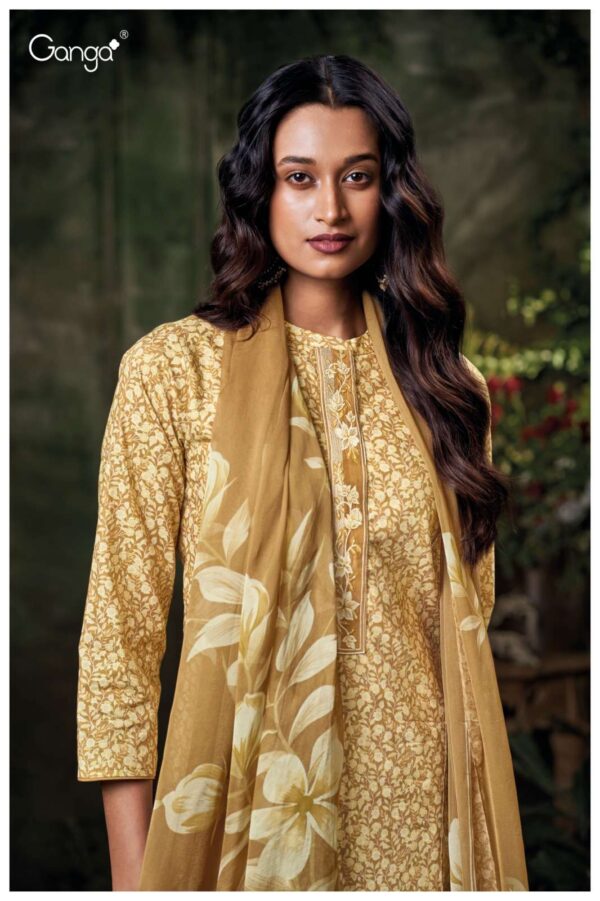 ganga - cianna 3574   ganga cianna 3574 cotton with embroidered salwar suit collection online surat 4 2025 05 31 14 51 11.jpg ganga cianna 3574 cotton with embroidered salwar suit collection online surat Catalogue Name : 31st May 2025 Name of Product : ganga - cianna 3574  No of Design : 4 Piece (MOQ : 1 Set) Product Rate Per Piece : ₹ 1235 / Per Piece Product Full Catalogue Rate : ₹ 4940 (GST Extra) Full Catalogue Weight : 4 KG Product Type & Size: unstitched Product Details: 
					 GANGA
Presents

CIANNA 3574

TOP
PREMIUM COTTON PRINTED WITH EMBROIDERY, SOLID COTTON BORDER ON DAMAN.

BOTTOM
PREMIUM COTTON SOLID COLOR.

DUPATTA
PREMIUM PURE CHIFFON PRINTED.

RATE:
1235/-
