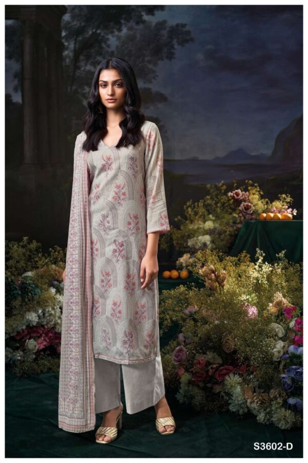 ganga - gigi 3602   ganga gigi 3602 premium cotton with embroidered casual wear suit supplier surat 0 2025 05 27 15 59 08.jpg ganga gigi 3602 premium cotton with embroidered casual wear suit supplier surat Catalogue Name : 27th May 2025 Name of Product : ganga - gigi 3602  No of Design : 4 Piece (MOQ : 1 Set) Product Rate Per Piece : ₹ 1525 / Per Piece Product Full Catalogue Rate : ₹ 6100 (GST Extra) Full Catalogue Weight : 4 KG Product Type & Size: unstitched Product Details: 
					 GANGA
Presents

GIGI 3602

TOP
PREMIUM COTTON MAL PRINTED
WITH HAND EMBROIDERY, HAND WORK.

BOTTOM
PREMIUM COTTON SOLID COLOR

DUPATTA
PREMIUM COTTON MALPATTERN PRINTED.

RATE:
1525/-