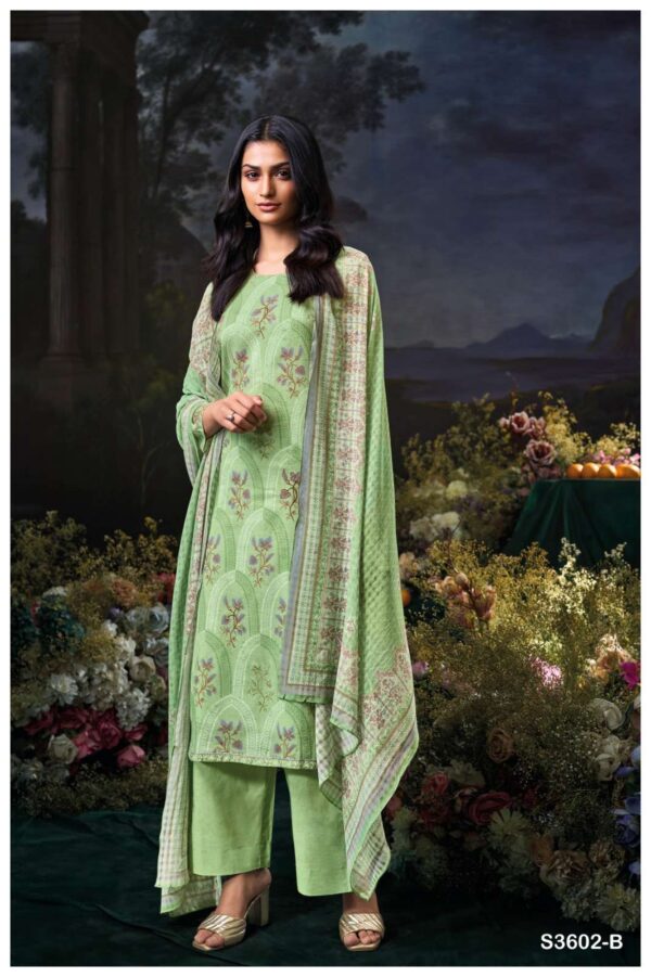 ganga - gigi 3602   ganga gigi 3602 premium cotton with embroidered casual wear suit supplier surat 1 2025 05 27 15 59 08.jpg ganga gigi 3602 premium cotton with embroidered casual wear suit supplier surat Catalogue Name : 27th May 2025 Name of Product : ganga - gigi 3602  No of Design : 4 Piece (MOQ : 1 Set) Product Rate Per Piece : ₹ 1525 / Per Piece Product Full Catalogue Rate : ₹ 6100 (GST Extra) Full Catalogue Weight : 4 KG Product Type & Size: unstitched Product Details: 
					 GANGA
Presents

GIGI 3602

TOP
PREMIUM COTTON MAL PRINTED
WITH HAND EMBROIDERY, HAND WORK.

BOTTOM
PREMIUM COTTON SOLID COLOR

DUPATTA
PREMIUM COTTON MALPATTERN PRINTED.

RATE:
1525/-