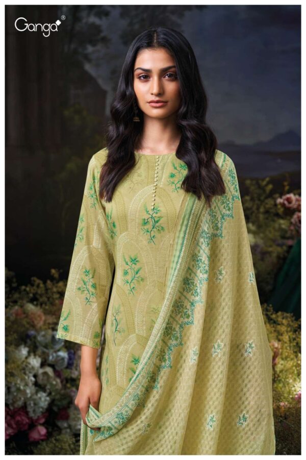 ganga - gigi 3602   ganga gigi 3602 premium cotton with embroidered casual wear suit supplier surat 6 2025 05 27 15 59 08.jpg ganga gigi 3602 premium cotton with embroidered casual wear suit supplier surat Catalogue Name : 27th May 2025 Name of Product : ganga - gigi 3602  No of Design : 4 Piece (MOQ : 1 Set) Product Rate Per Piece : ₹ 1525 / Per Piece Product Full Catalogue Rate : ₹ 6100 (GST Extra) Full Catalogue Weight : 4 KG Product Type & Size: unstitched Product Details: 
					 GANGA
Presents

GIGI 3602

TOP
PREMIUM COTTON MAL PRINTED
WITH HAND EMBROIDERY, HAND WORK.

BOTTOM
PREMIUM COTTON SOLID COLOR

DUPATTA
PREMIUM COTTON MALPATTERN PRINTED.

RATE:
1525/-